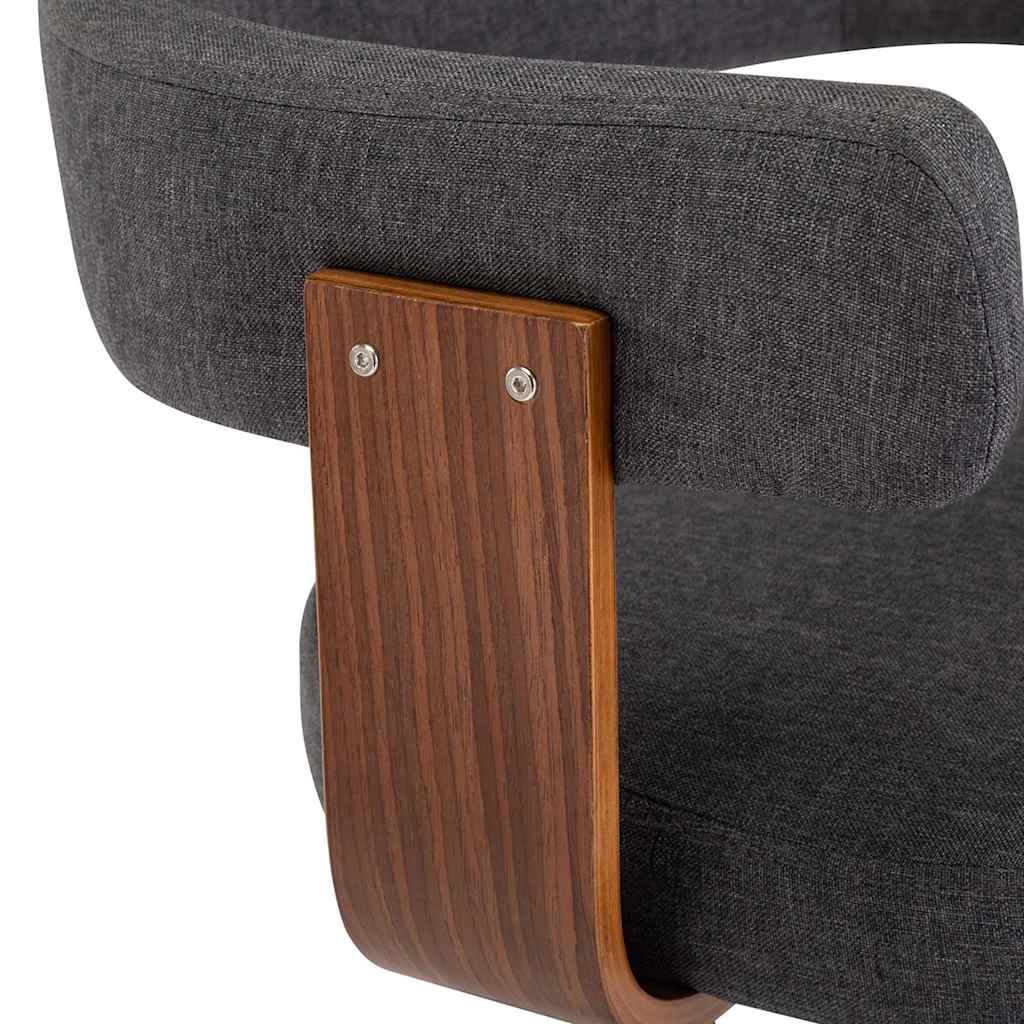 vidaXL Barkrukken 2 st gebogen hout en stof taupe