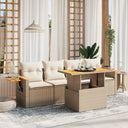 vidaXL 5-piece Lounge Set with Cushions Poly Rattan Black
