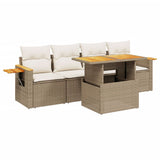 vidaXL 5-piece Lounge Set with Cushions Poly Rattan Black