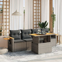 vidaXL 5-piece Lounge Set with Cushions Poly Rattan Black