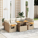 vidaXL 7-delige Loungeset met kussens poly rattan zwart