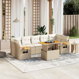vidaXL 8-delige Loungeset met kussens poly rattan zwart
