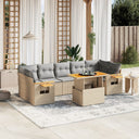vidaXL 8-delige Loungeset met kussens poly rattan zwart