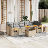 vidaXL 8-delige Loungeset met kussens poly rattan zwart