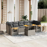 vidaXL 8-delige Loungeset met kussens poly rattan zwart
