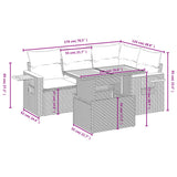 vidaXL 5-piece Lounge Set with Cushions Poly Rattan Black