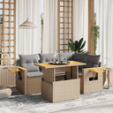 vidaXL 5-piece Lounge Set with Cushions Poly Rattan Black
