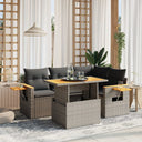 vidaXL 5-piece Lounge Set with Cushions Poly Rattan Black