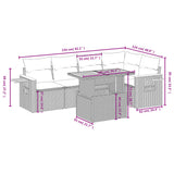 vidaXL 6-delige Loungeset met kussens poly rattan zwart