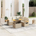 vidaXL 6-piece Lounge Set with Cushions Poly Rattan Black