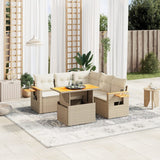 vidaXL 6-piece Lounge Set with Cushions Poly Rattan Black