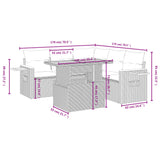 vidaXL 6-piece Lounge Set with Cushions Poly Rattan Black