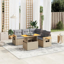 vidaXL 6-piece Lounge Set with Cushions Poly Rattan Black