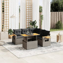 vidaXL 6-piece Lounge Set with Cushions Poly Rattan Black