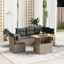 vidaXL 6-delige Loungeset met kussens poly rattan zwart