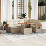 vidaXL 8-Piece Poly Rattan Lounge Set with Cushions Black