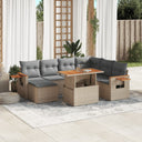 vidaXL 8-Piece Poly Rattan Lounge Set with Cushions Black