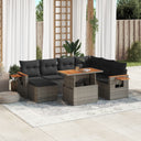vidaXL 8-Piece Poly Rattan Lounge Set with Cushions Black