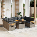 vidaXL 11-Piece Lounge Set with Cushions Poly Rattan Black