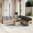 vidaXL 11-Piece Lounge Set with Cushions Poly Rattan Black