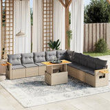 vidaXL 11-Piece Lounge Set with Cushions Poly Rattan Black