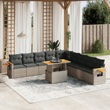 vidaXL 11-Piece Lounge Set with Cushions Poly Rattan Black