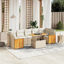 vidaXL 8-delige Loungeset met kussens poly rattan zwart