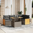 vidaXL 6-delige Loungeset met kussens poly rattan zwart