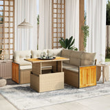 vidaXL 6-Piece Lounge Set with Cushions Poly Rattan Black