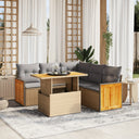 vidaXL 6-Piece Lounge Set with Cushions Poly Rattan Black