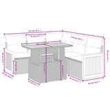 vidaXL 6-Piece Lounge Set with Cushions Poly Rattan Black