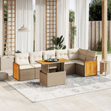 vidaXL 7-Piece Lounge Set with Cushions Poly Rattan Black