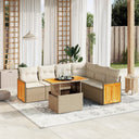 vidaXL 7-delige Loungeset met kussens poly rattan zwart