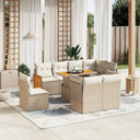 vidaXL 9-piece Poly Rattan Lounge Set with Cushions Black