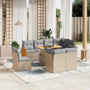 vidaXL 9-piece Poly Rattan Lounge Set with Cushions Black