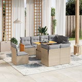 vidaXL 9-piece Poly Rattan Lounge Set with Cushions Black