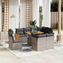 vidaXL 9-piece Poly Rattan Lounge Set with Cushions Black