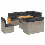 vidaXL 9-piece Poly Rattan Lounge Set with Cushions Black