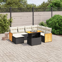 vidaXL 8-Piece Poly Rattan Lounge Set with Cushions Black