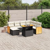 vidaXL 8-Piece Poly Rattan Lounge Set with Cushions Black