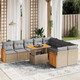 vidaXL 10-delige Loungeset met kussens poly rattan zwart