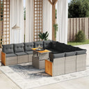 vidaXL 11-Piece Garden Lounge Set with Cushions Poly Rattan Black