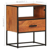 vidaXL Bedside Cabinet 40x30x50 cm Solid Acacia Wood