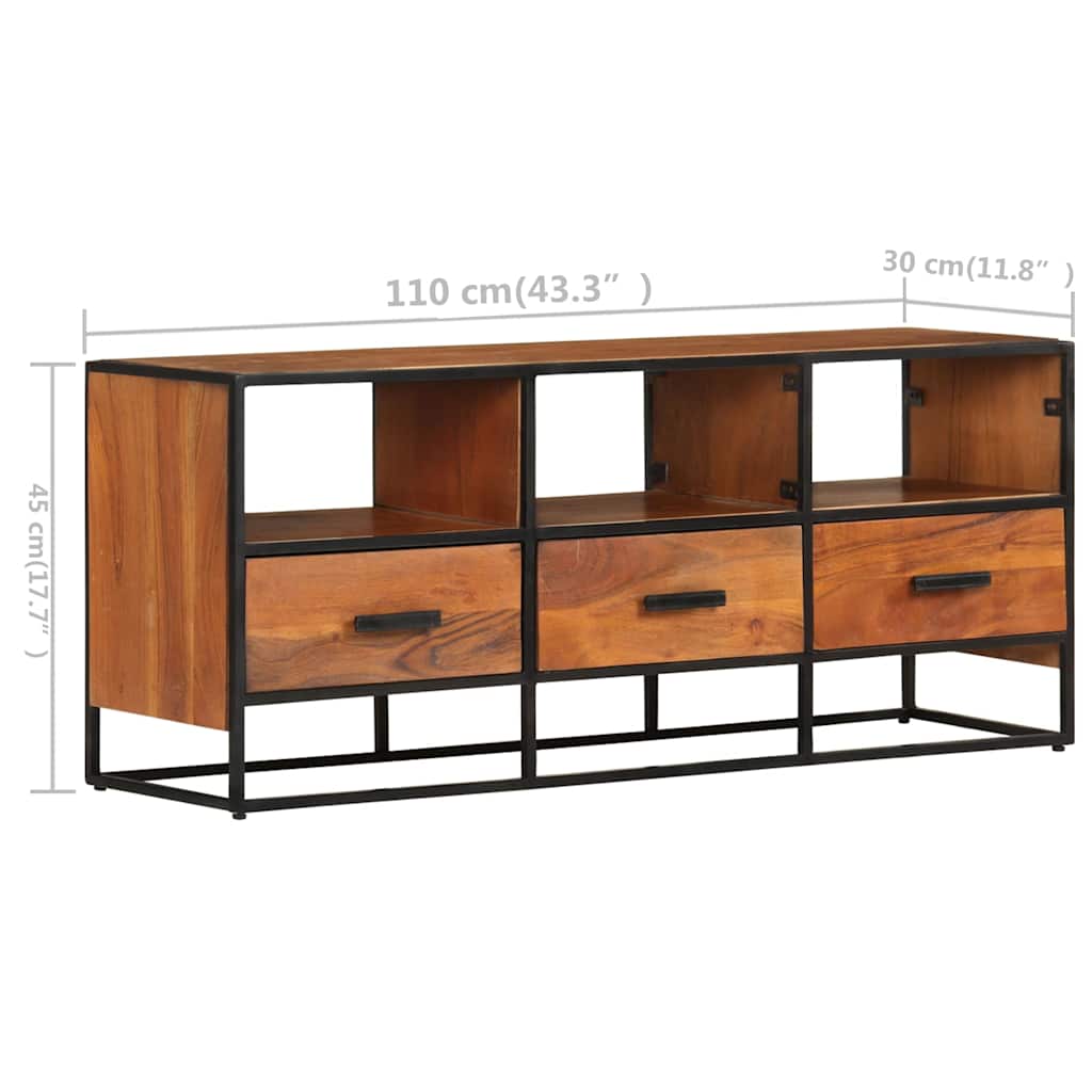 vidaXL Tv-meubel 110x30x45 cm ruw mangohout