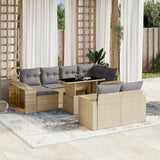 vidaXL 11-delige Loungeset met kussens poly rattan zwart