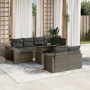 vidaXL 11-delige Loungeset met kussens poly rattan zwart
