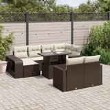 vidaXL 11-delige Loungeset met kussens poly rattan zwart