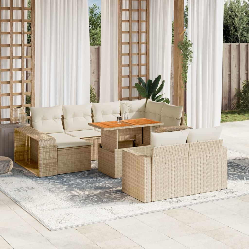 vidaXL 11-delige Loungeset met kussens poly rattan zwart