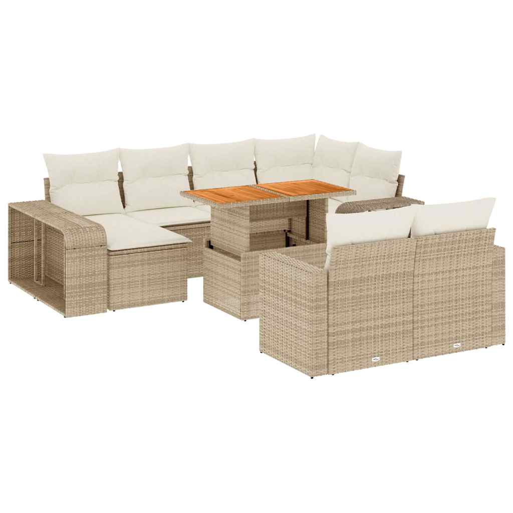 vidaXL 11-delige Loungeset met kussens poly rattan zwart