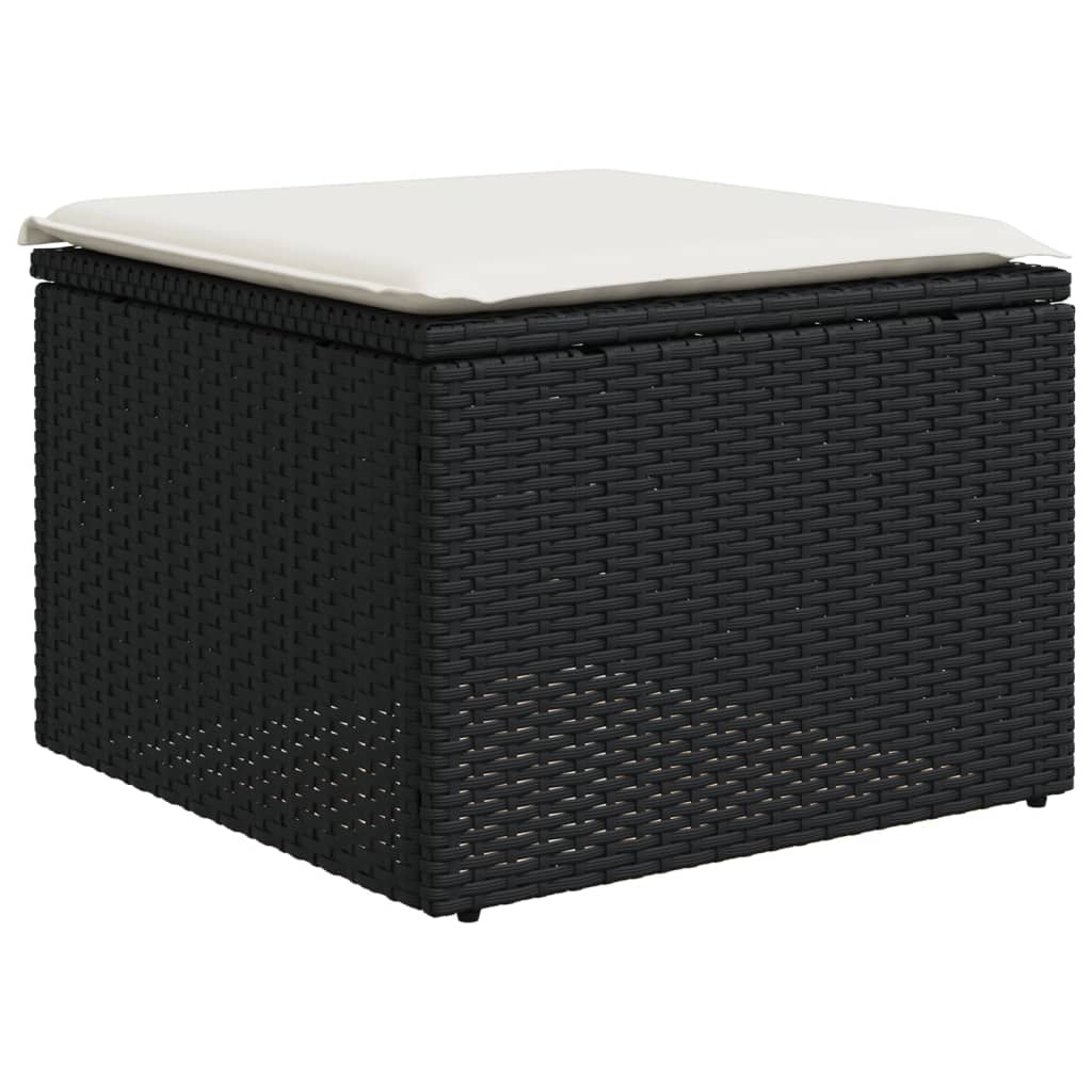 vidaXL 6-piece Lounge Set with Cushions Poly Rattan Black